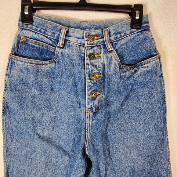 VTG Rio By Stephen Mardon High-Waisted Button-Fly Womans 9 Tapered Blue Jeans - Picture 7 of 13